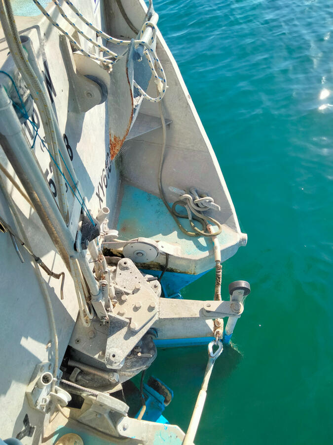 Stern anchor,steering quadrant, boarding platform , and adjustable draft rudder Stern anchor,steering quadrant, boarding platform , and adjustable draft rudder